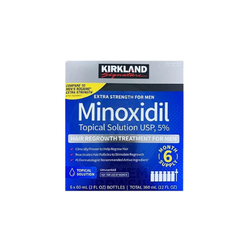 Minoxidil Kirkland - 6 Unidades (caixa lacrada) +Conta Gotas